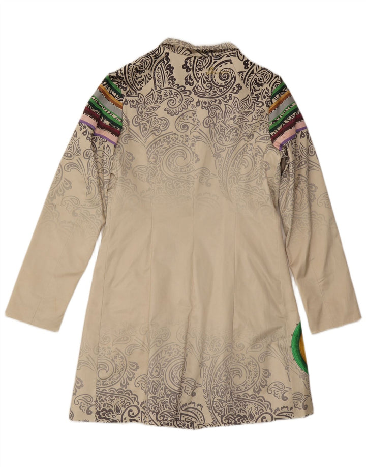 Desigual Manteau Femme EU 40 Moyen Blanc Paisley Coton