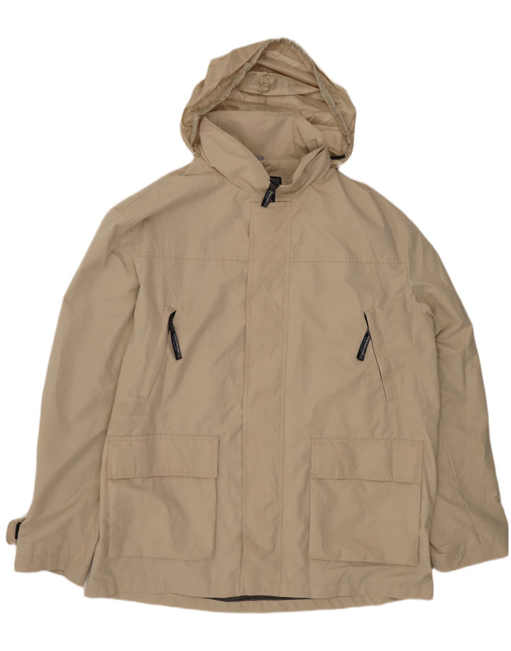 WAMPUM Veste de pluie à capuche pour homme UK 42 XL Beige Polyester