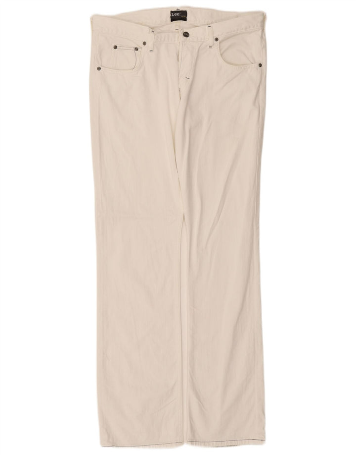 Lee Jean Droit Knox W36 L34 Homme Blanc Coton