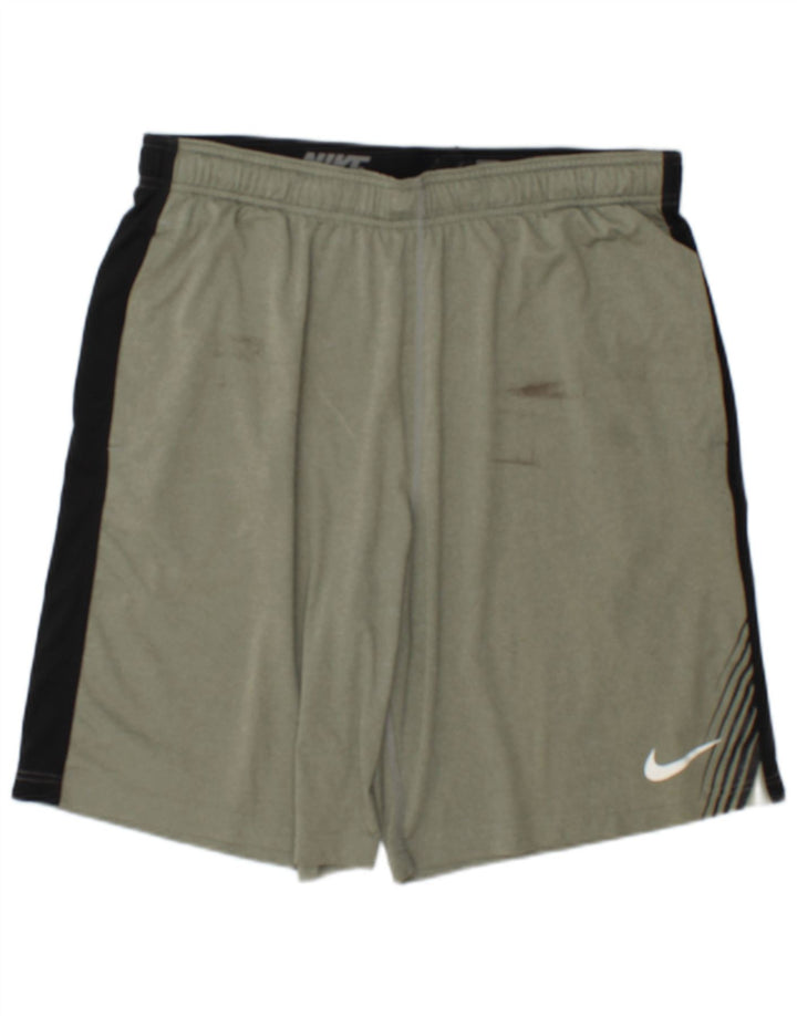 Nike Short de sport pour homme Large Vert Colorblock Polyester