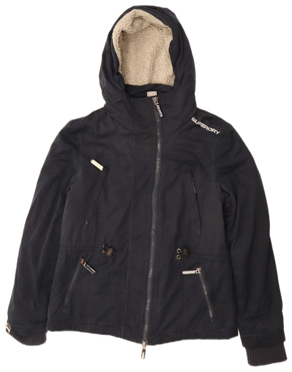 Superdry Femme The Windparka Veste Coupe-Vent UK 14 Large Bleu Marine