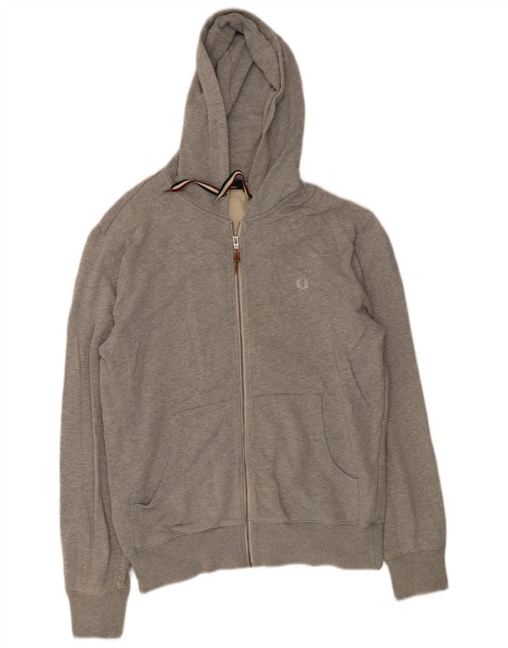 Fred Perry Pull à capuche zippé pour homme Grand coton gris