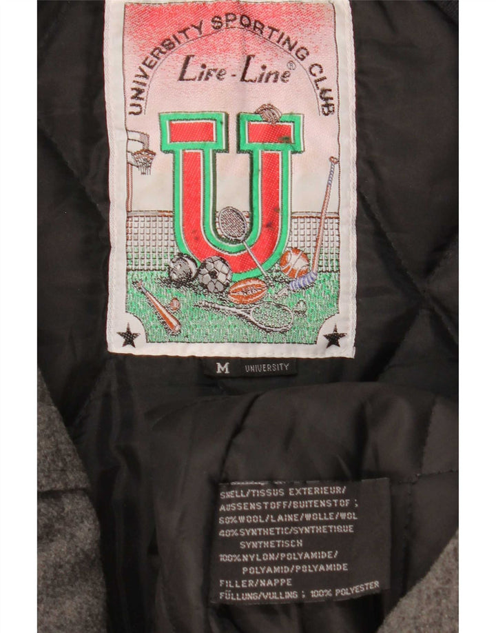 Life Line Veste Bomber Graphique pour Homme UK 38 Laine Colorblock Gris Moyen