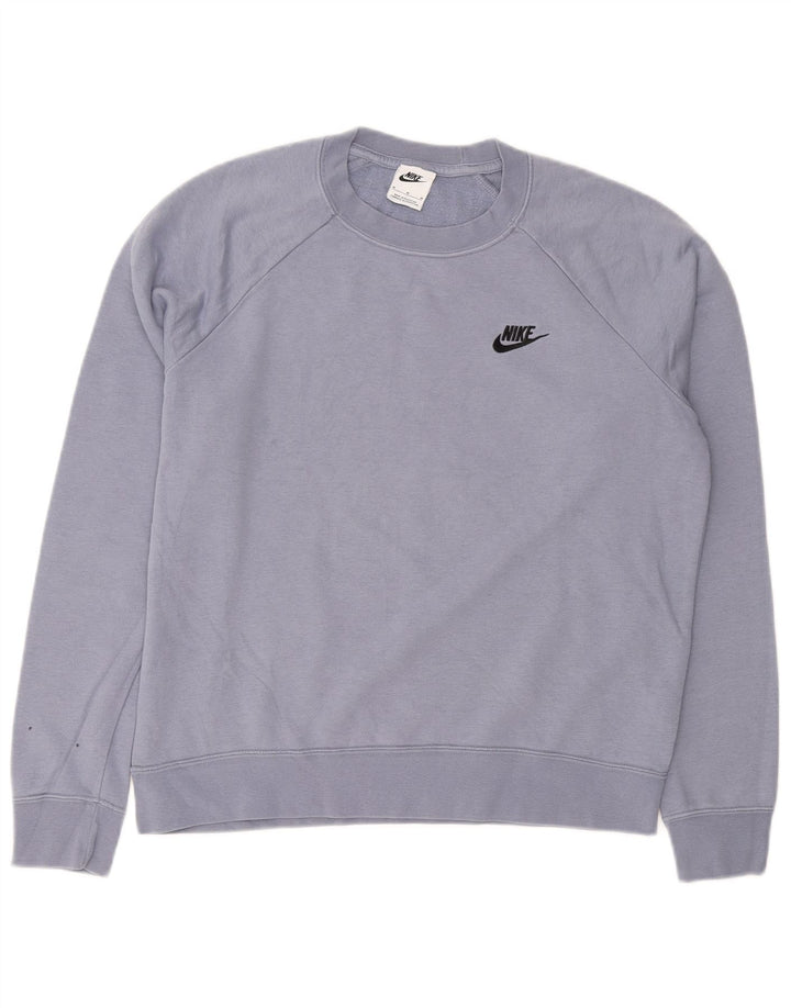 NIKE Sweat-shirt pour femme UK 14 Bleu moyen Coton