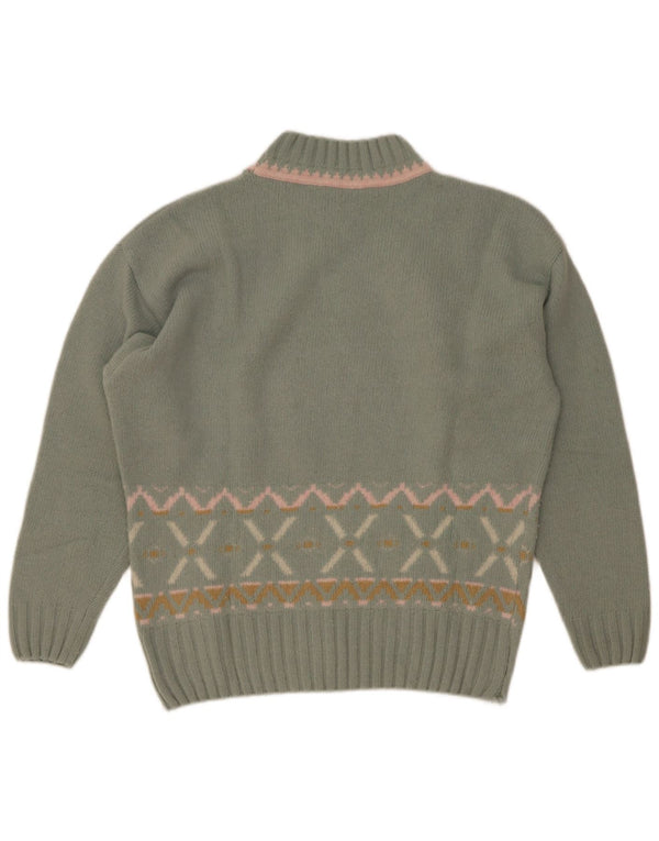 Maximilian Pull col roulé pour femme UK 14 Vert moyen Fair Isle