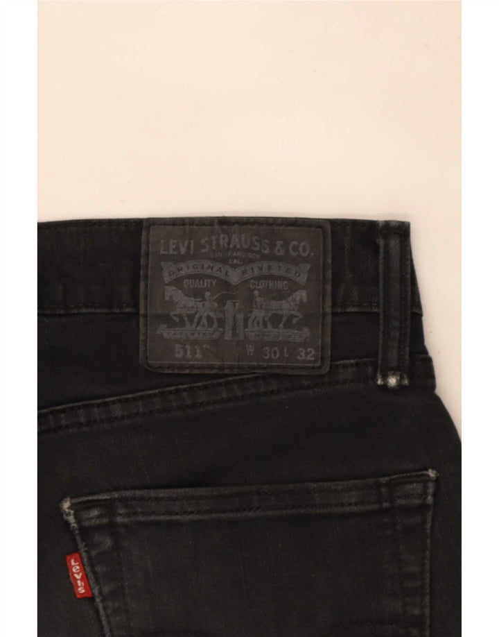 Levi's Short en Jean 511 W30 Homme Noir Moyen Coton