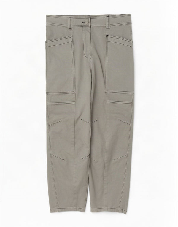 Topshop Pantalon cargo taille haute coupe ample pour femme UK 10 Small W27 L27 Gris