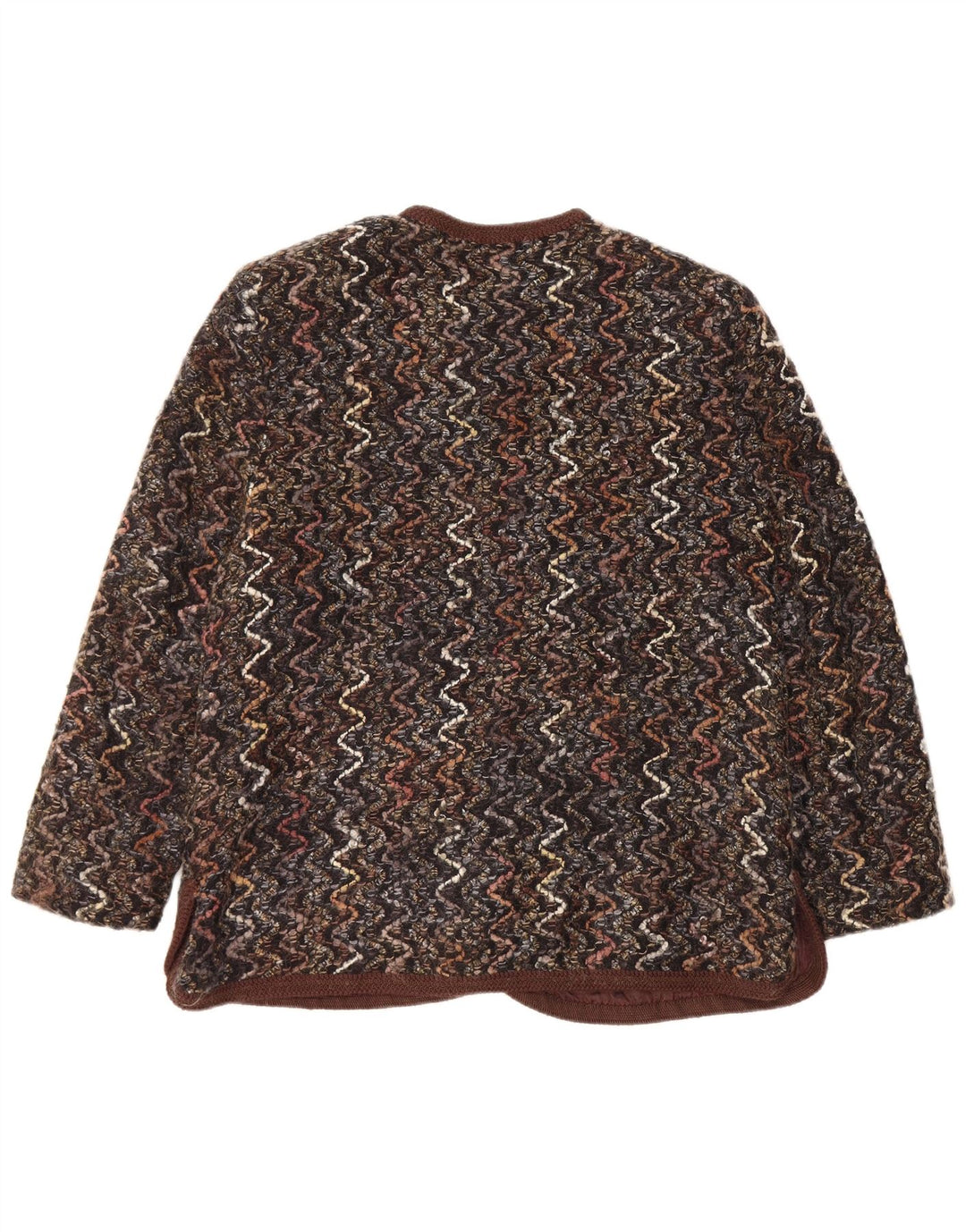 Maglificio Veste blazer à 5 boutons pour femme UK 16 en laine à chevrons marron