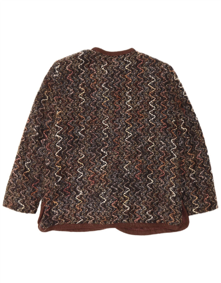 Maglificio Veste blazer à 5 boutons pour femme UK 16 en laine à chevrons marron