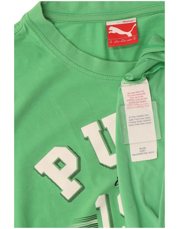 Puma T-Shirt Graphic Homme Vert Moyen Coton