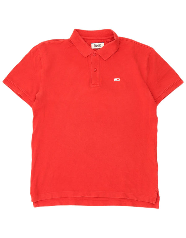 Tommy Hilfiger Mens Polo Shirt Medium Red Cotton