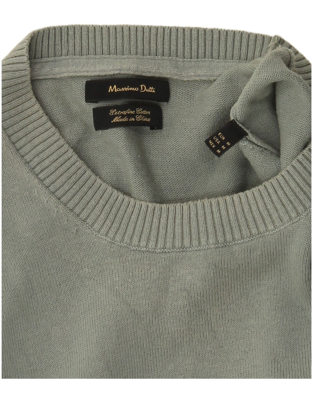 Massimo Dutti Pull Col Rond Homme Vert Moyen