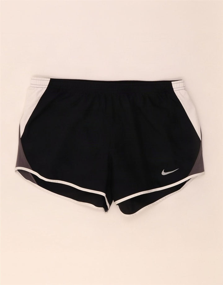 Nike Short de sport Dri Fit pour femme UK 14 Polyester color block noir moyen