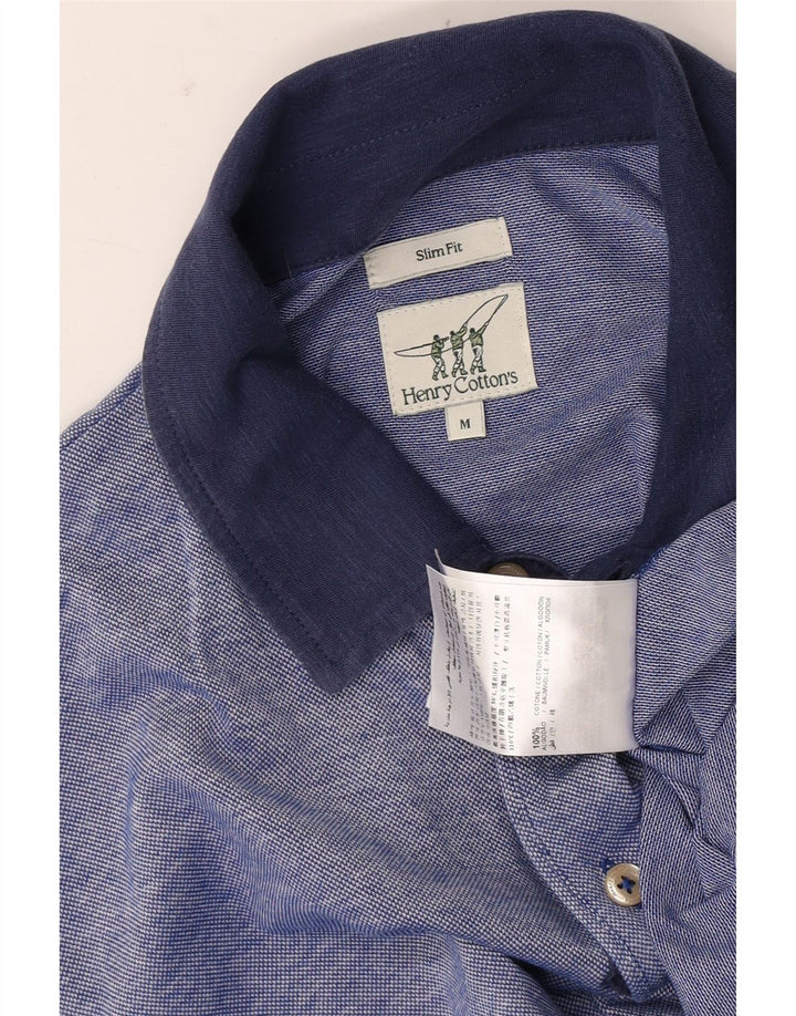 Henry Cottons Polo Slim Fit Homme Bleu Moyen Coton