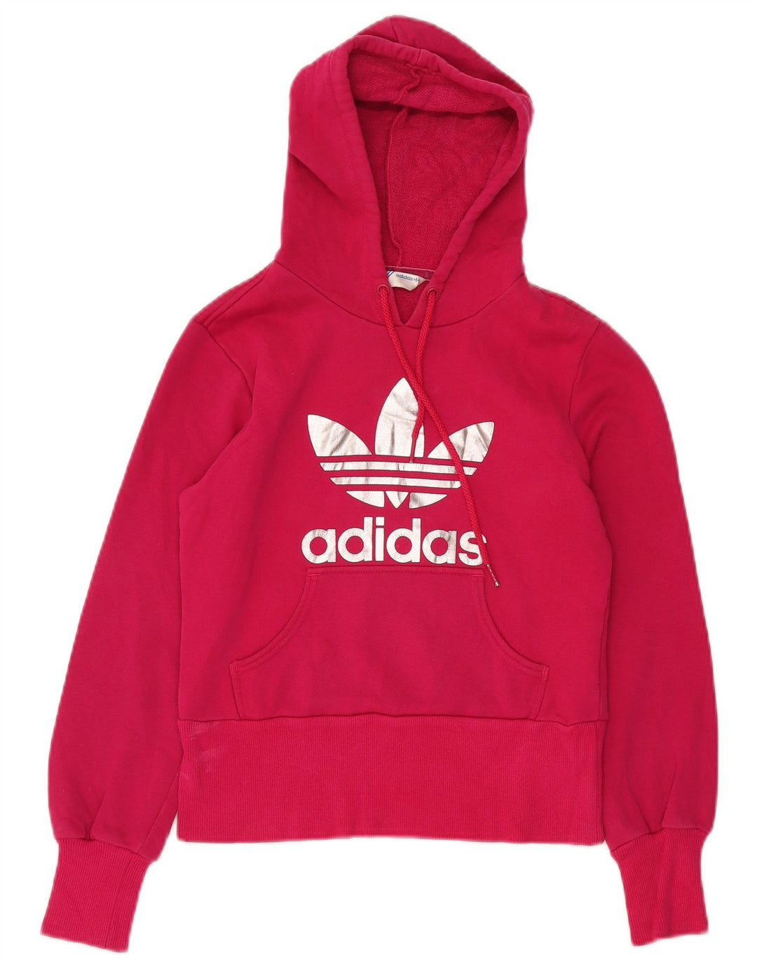 ADIDAS Pull à capuche court graphique pour femme IT 36 XS Rose Coton