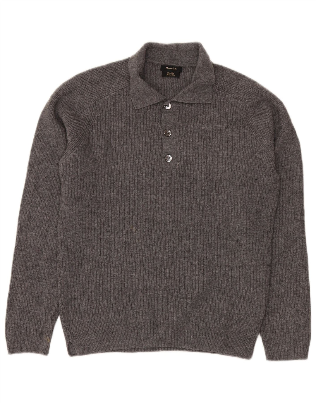 Massimo Dutti Pull Col Polo Homme Gris Moyen Laine