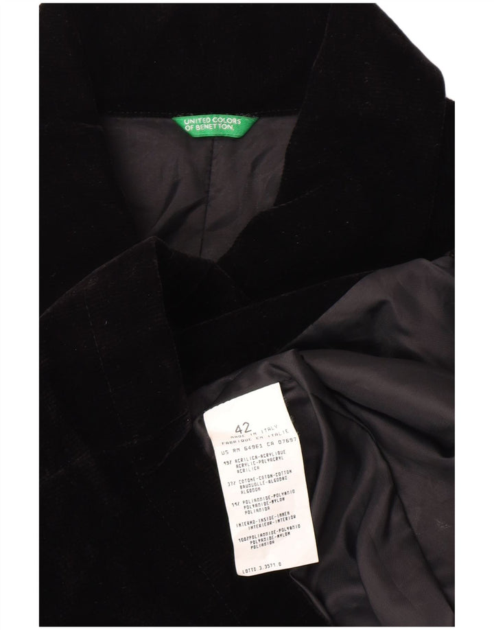 Benetton Veste En Velours Côtelé IT 42 Acrylique Noir Moyen Femme