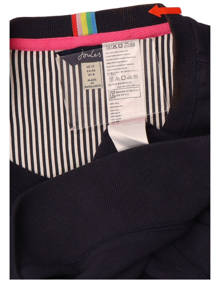 JOULES Pull-over surdimensionné pour femme UK 12 Bleu marine moyen en coton