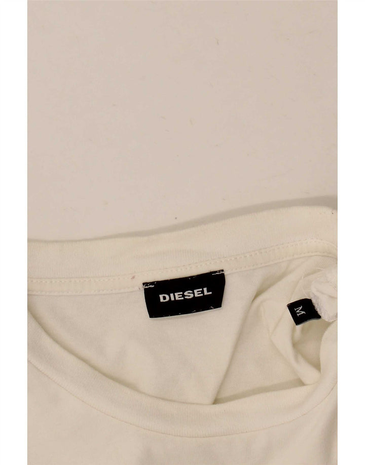 Diesel T-Shirt Graphique Homme Blanc Moyen