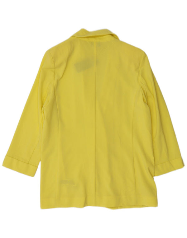 Marks & Spencer Veste blazer ouverte à manches 3/4 pour femme UK 12 Jaune moyen