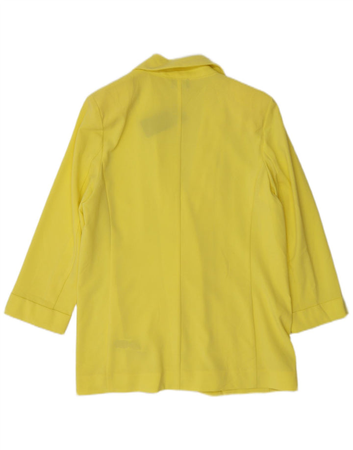 Marks & Spencer Veste blazer ouverte à manches 3/4 pour femme UK 12 Jaune moyen