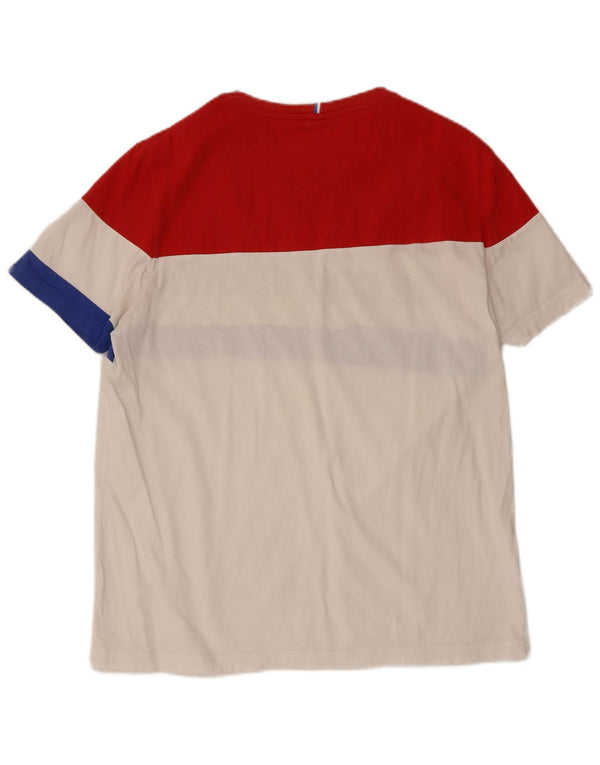 Le Coq Sportif T-Shirt Graphique Homme Large Blanc Colorblock