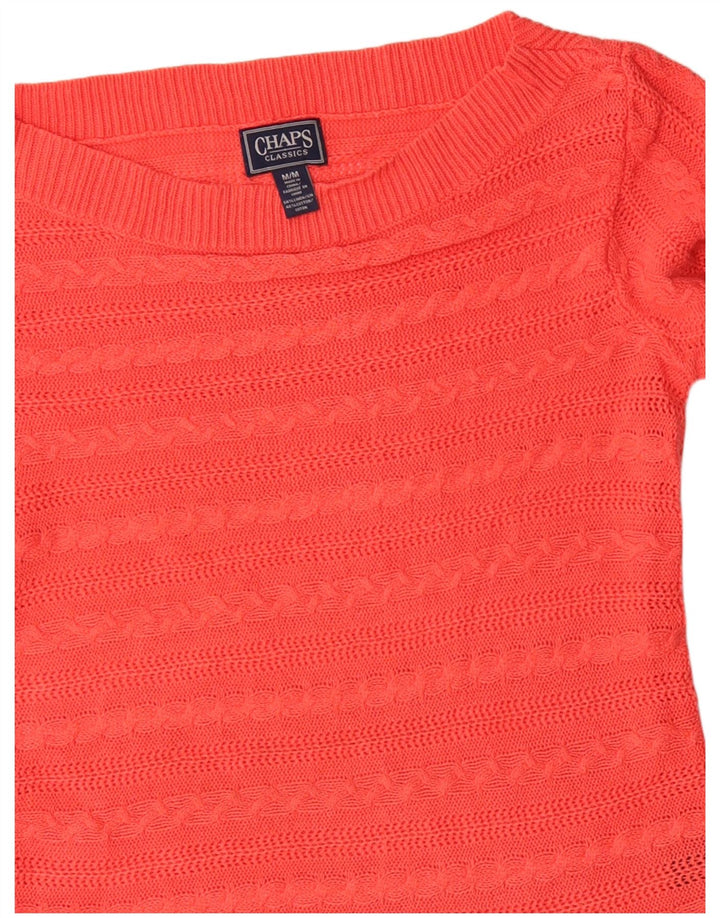 CHAPS Pull classique à col bateau pour femme - Orange moyen - UK 12