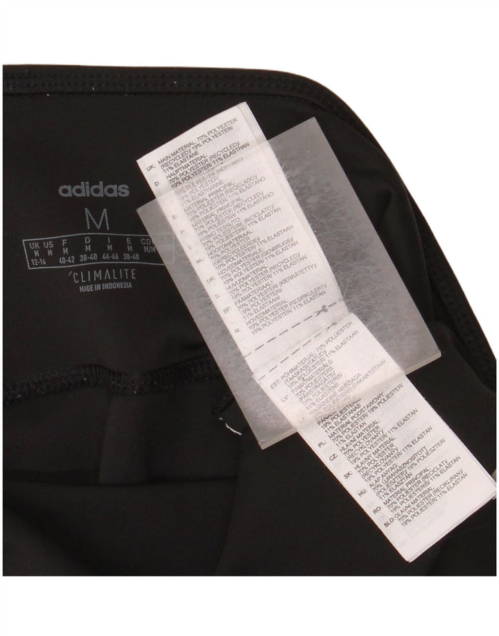 ADIDAS Femmes Climalite Leggings UK 12/14 Moyen Noir Polyester