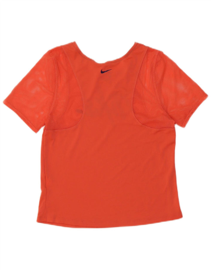NIKE Femmes Dri Fit Crop Graphic T-Shirt Top UK 10 Petit Orange