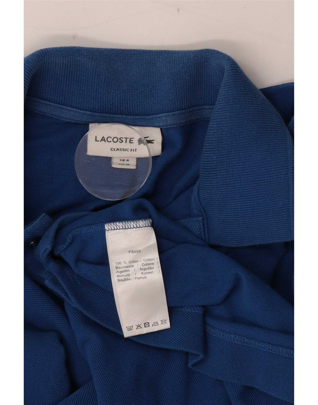 Lacoste Polo coupe classique pour homme taille 4 bleu moyen en coton