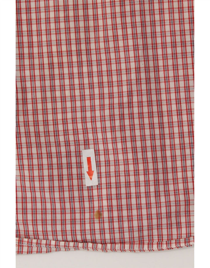 Benetton Chemise à Manches Courtes Homme XL Rouge Carreaux Coton
