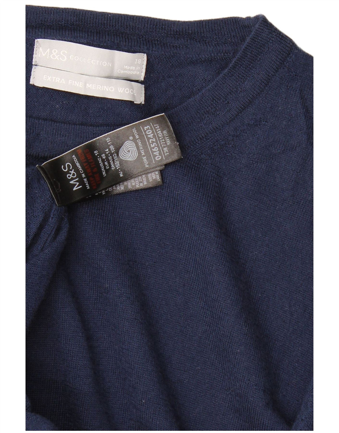 MARKS & SPENCER Pull col bateau pour femme UK 18 XL Bleu marine