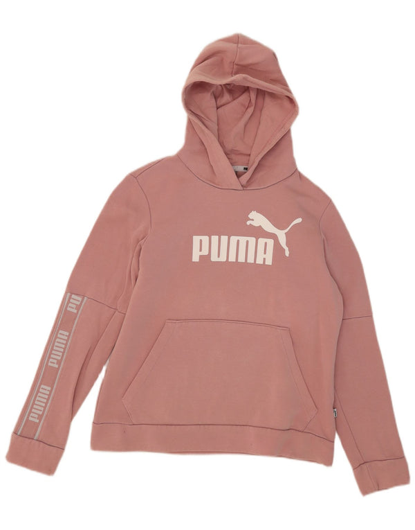 Puma Pull à capuche graphique pour femme UK 14 Rose moyen