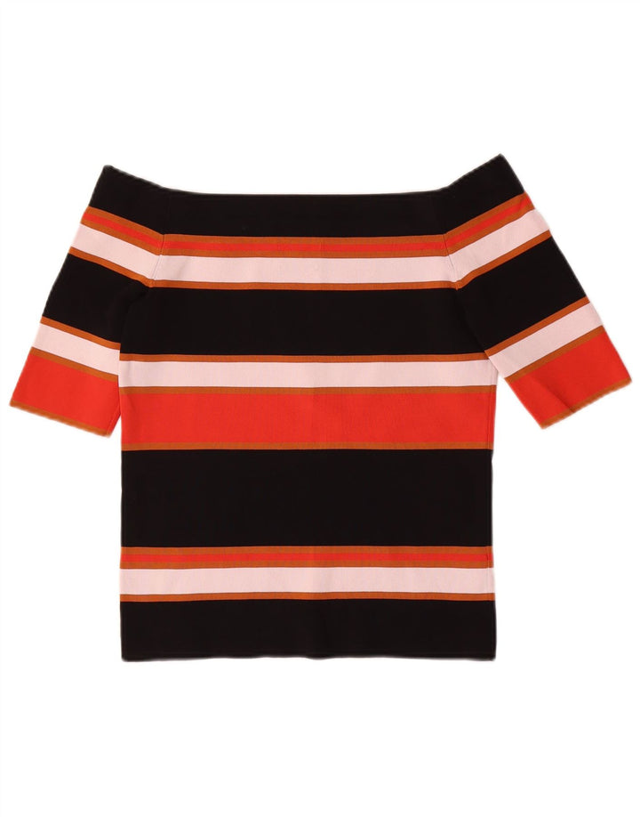 Massimo Dutti Haut à épaules dénudées pour femme UK 8 Petit rayé multicolore