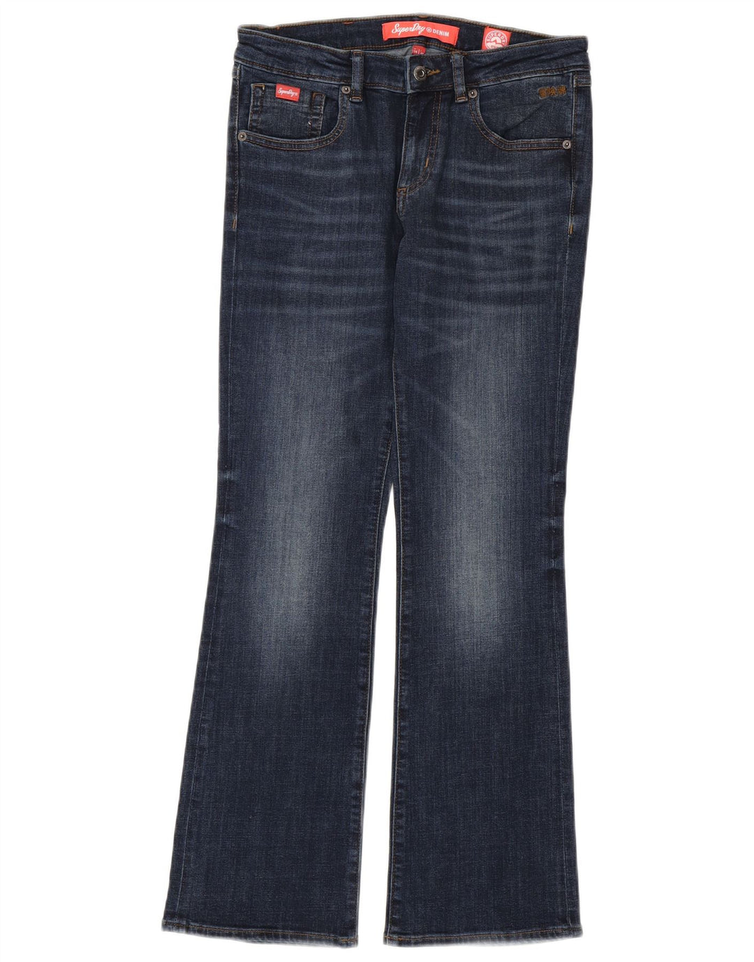 SUPERDRY Jean Bootcut Femme W28 L30 Bleu Coton