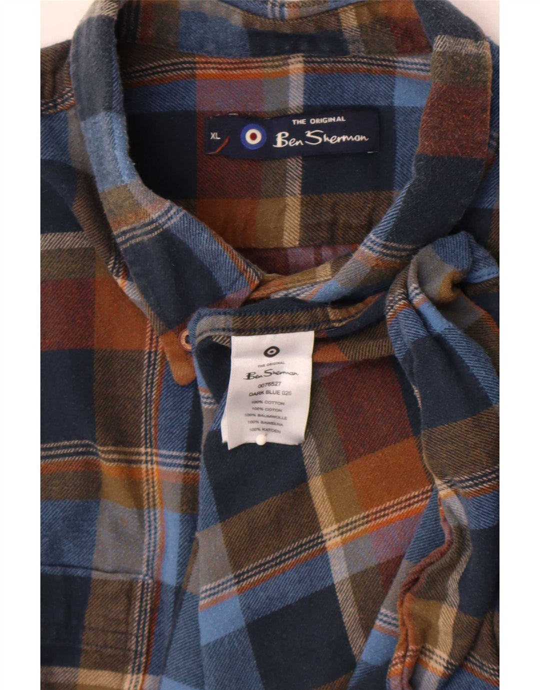 Ben Sherman Chemise en flanelle XL en coton à carreaux multicolores pour homme