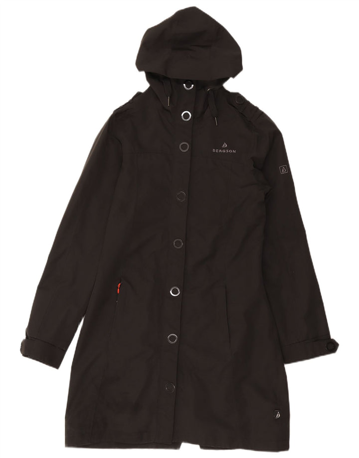 Bergson Manteau coupe-vent à capuche pour femme UK 10 Petit Noir Polyester