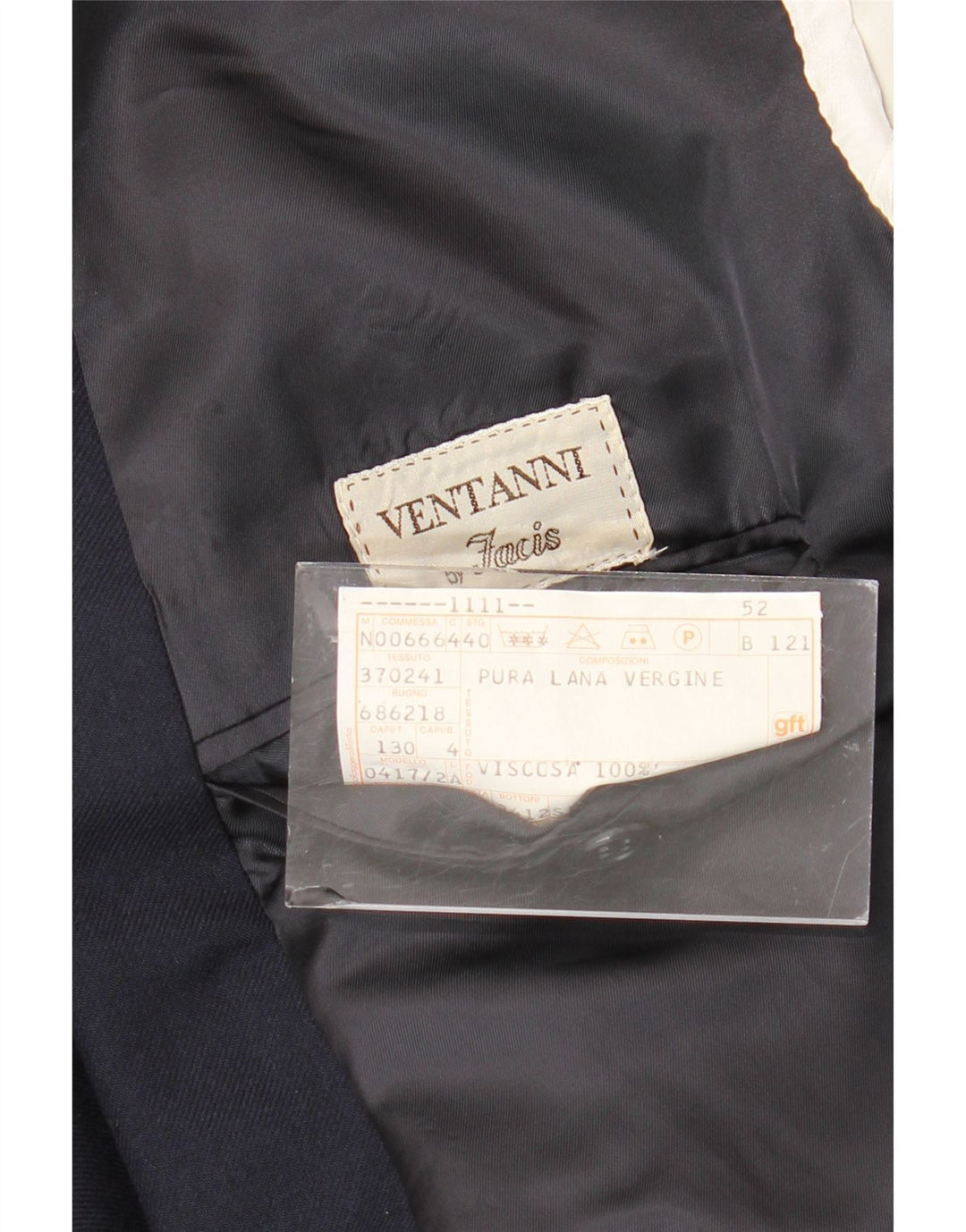 FACIS Veste Blazer Croisée Homme IT 52 XL Bleu Marine Laine Vierge