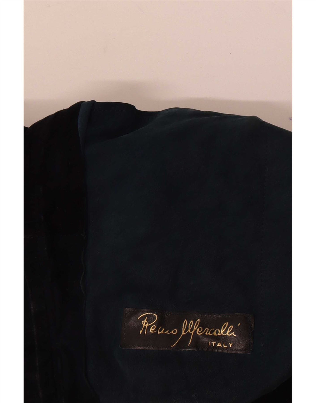 vintage Mens Suede Bomber Jacket UK 36 Petit Bleu Marine