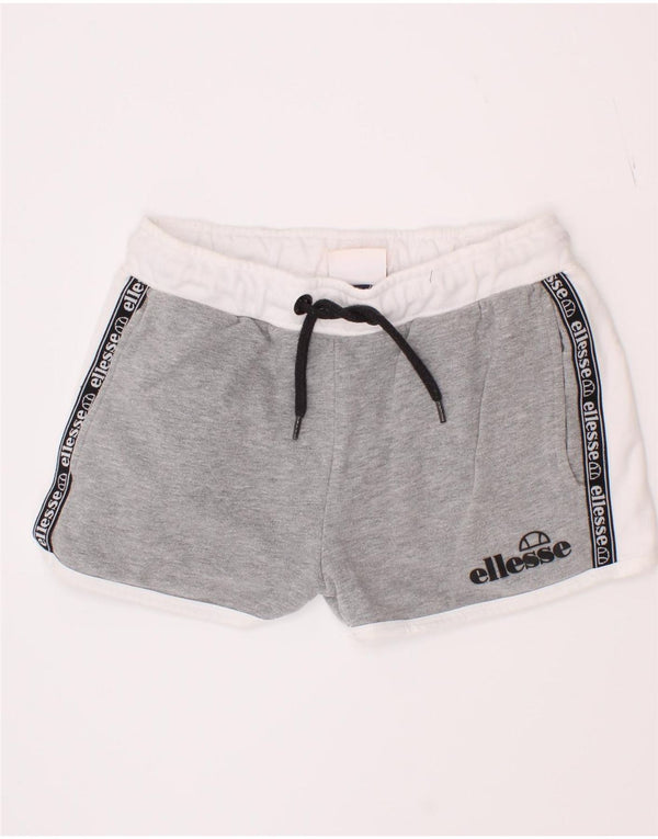 Ellesse Short de sport graphique pour fille 8-9 ans Gris Colorblock Coton