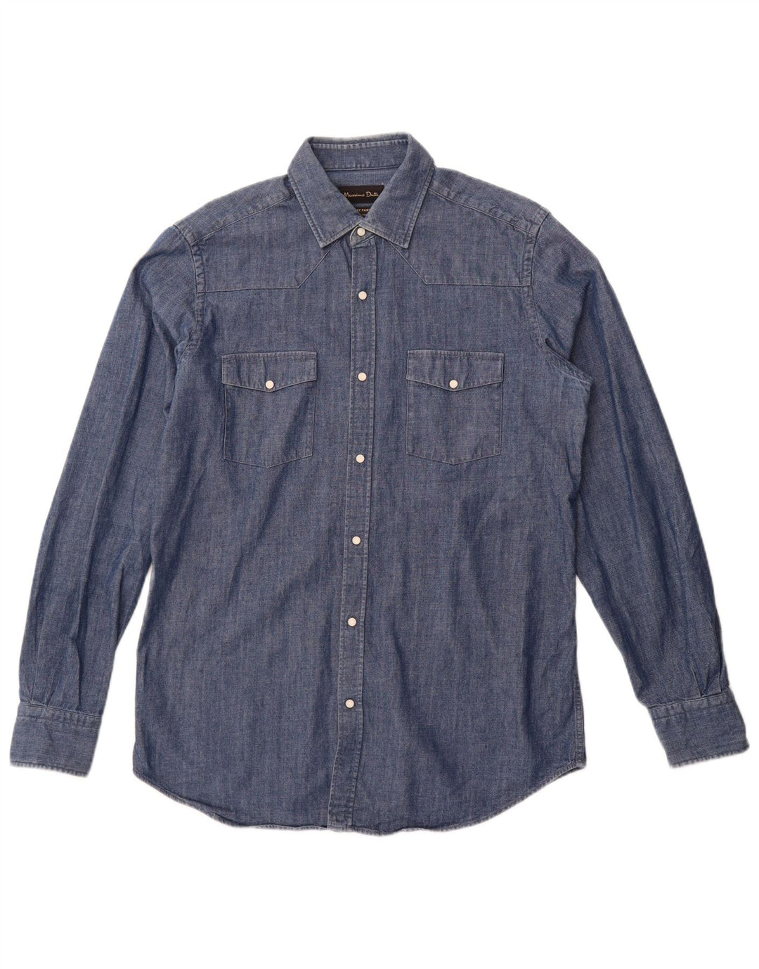 Massimo Dutti Chemise En Jean Bleu Moyen Coton Homme