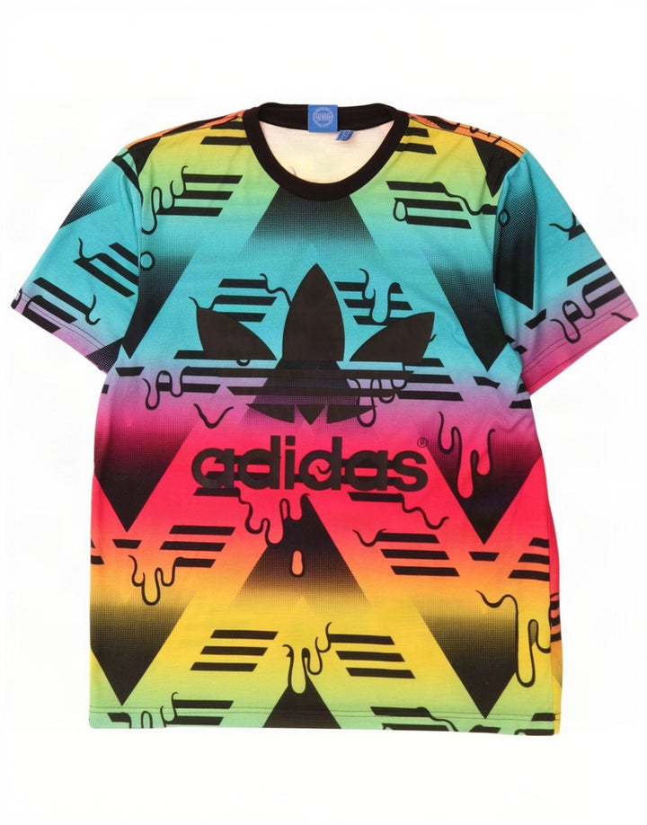 Adidas T-shirt graphique pour homme en polyester multicolore moyen