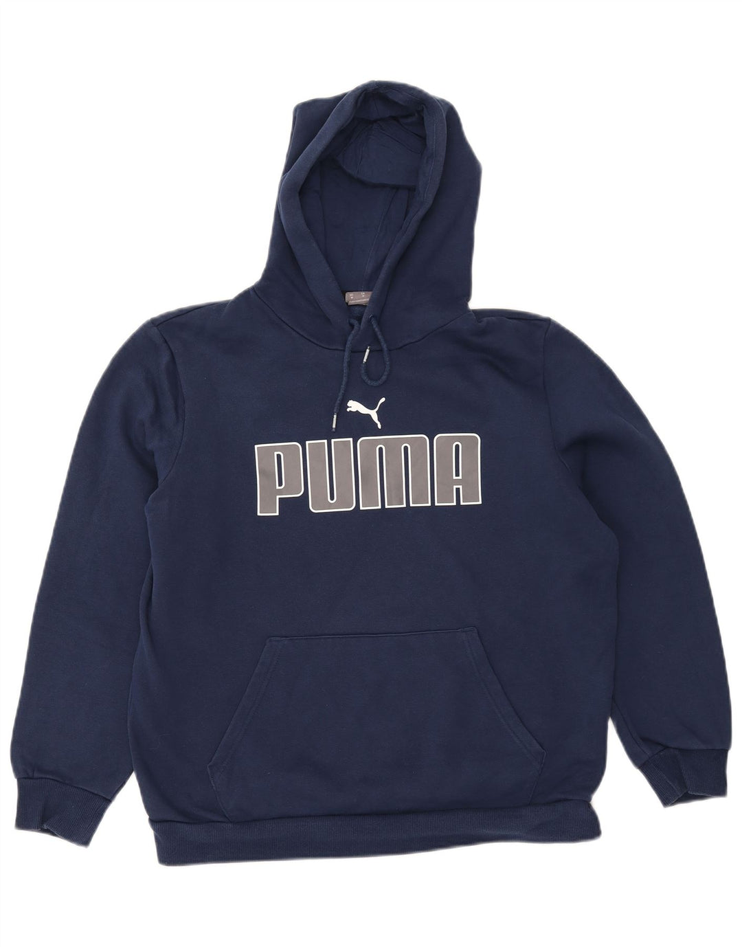 PUMA Pull à capuche graphique surdimensionné pour femme UK 14 Bleu marine moyen Coton