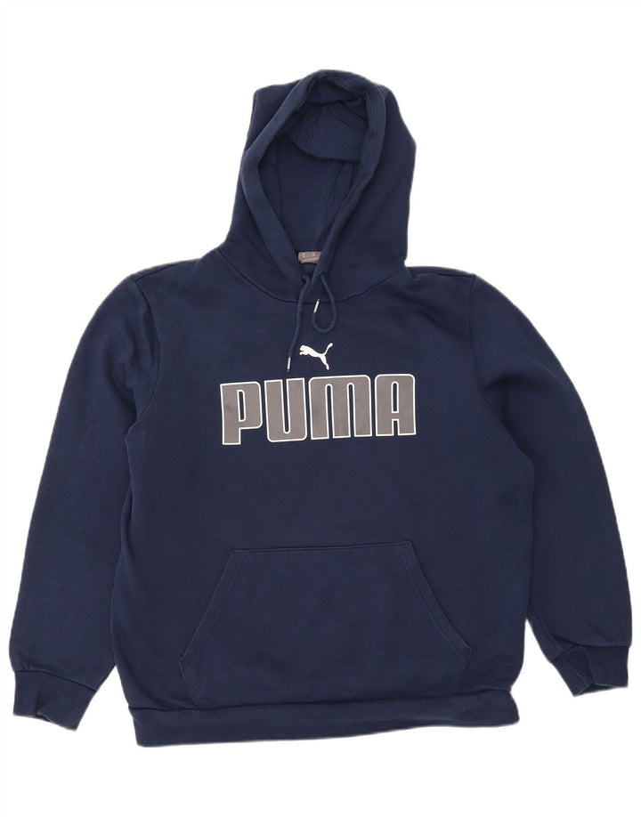 PUMA Pull à capuche graphique surdimensionné pour femme UK 14 Bleu marine moyen Coton