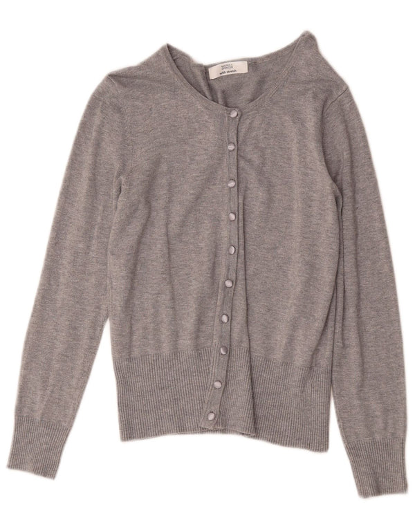 Marks & Spencer Pull Cardigan Femme UK 10 Petit Gris Viscose