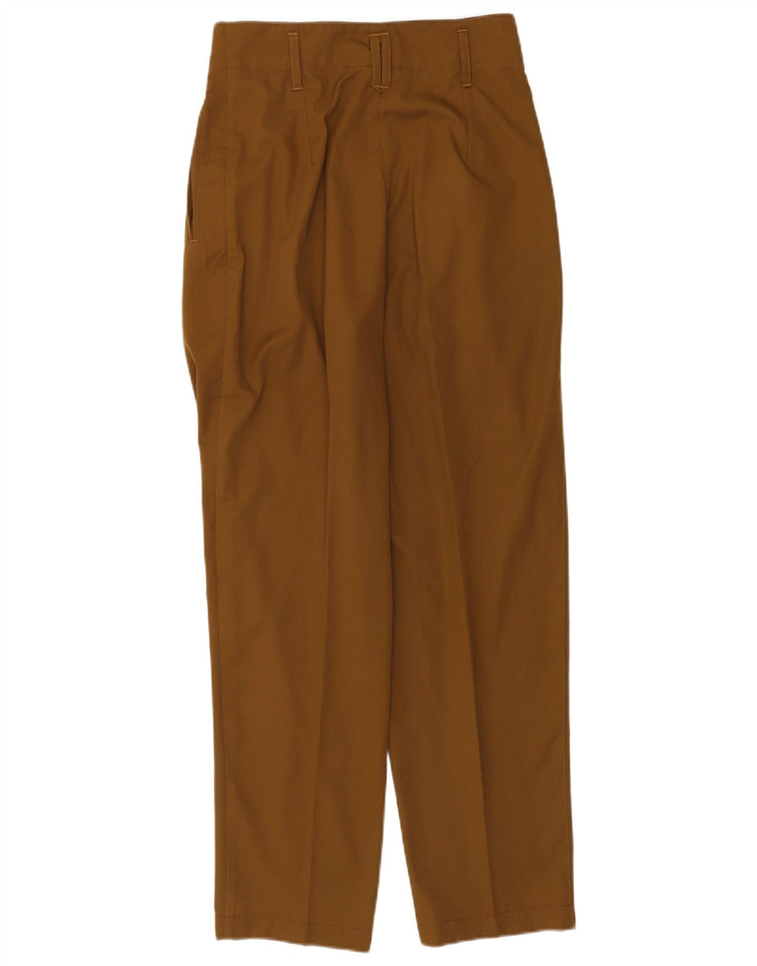 Pantalon décontracté vintage femme chevillé EU 38 Moyen W28 L30 Kaki Polyester
