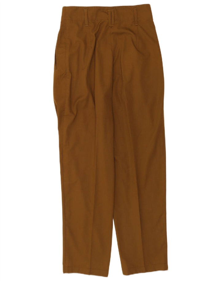 Pantalon décontracté vintage femme chevillé EU 38 Moyen W28 L30 Kaki Polyester