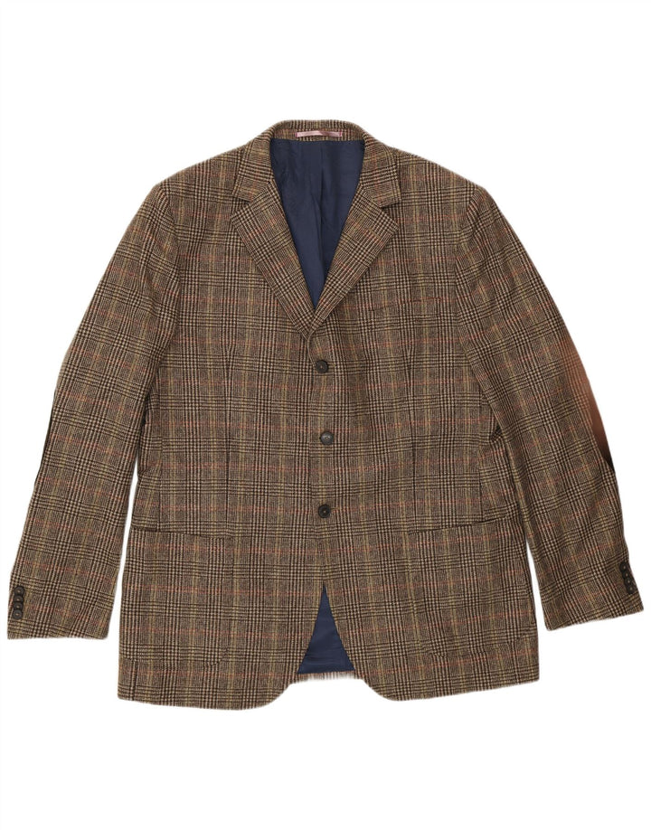Gant Veste Blazer 3 Boutons Homme UK 44 2XL Marron Pied-de-Poule