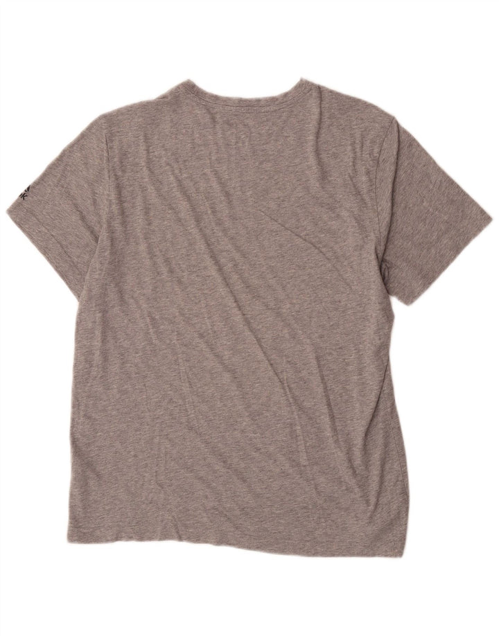 Reebok T-Shirt Graphique Homme Large Gris Coton