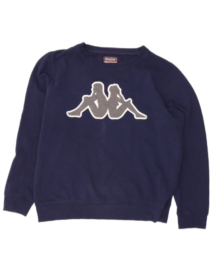 Kappa Sweat-shirt surdimensionné graphique pour femme UK 14 Bleu marine moyen